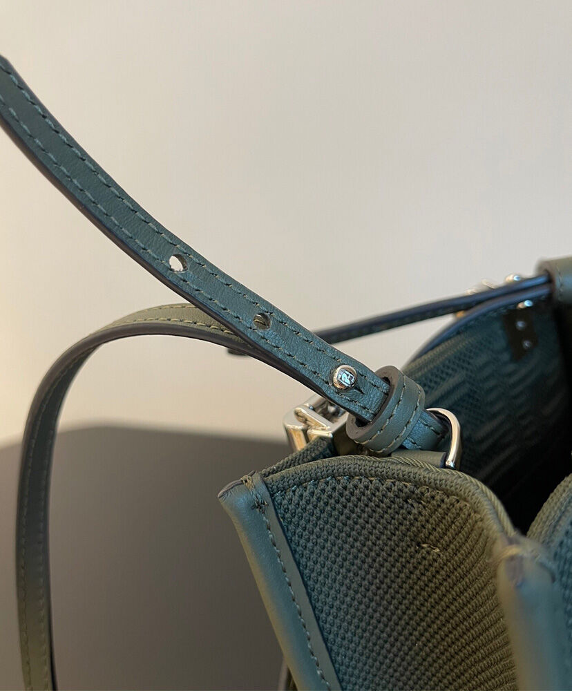 Fendi Mini Sunshine Shopper FF Fabric Mini Bag 8BS051 Green