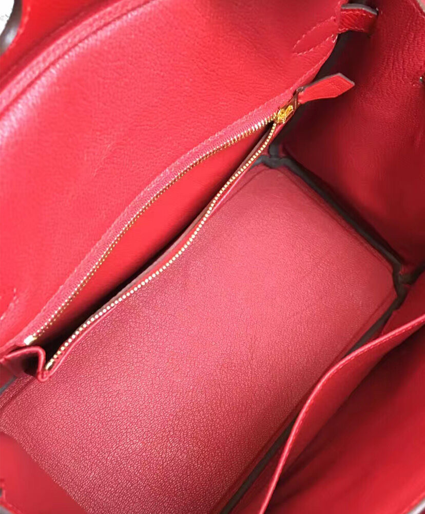 Hermes Birkin 25 Epsom Leather Paon Phw Red