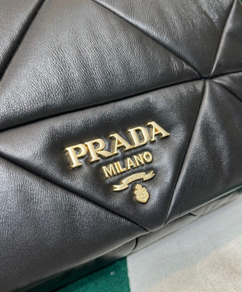 Prada System Nappa Patchwork Shoulder Bag 1BD328 Black