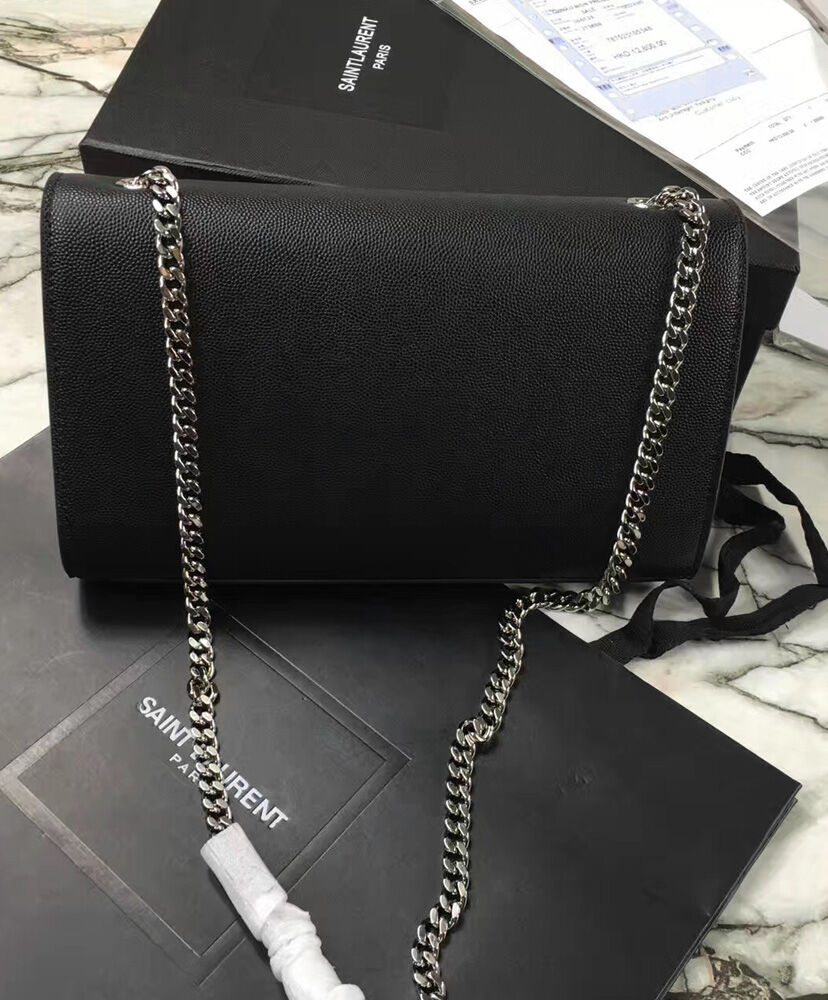 YSL Classic Medium KATE MONOGRAM SAINT LAURENT Satchel Black