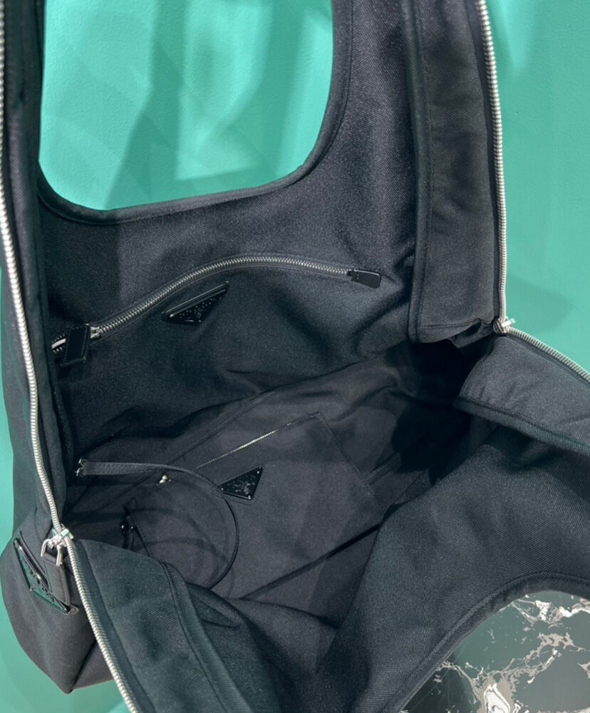 Prada Canvas Hobo Bag 2VY005 Black