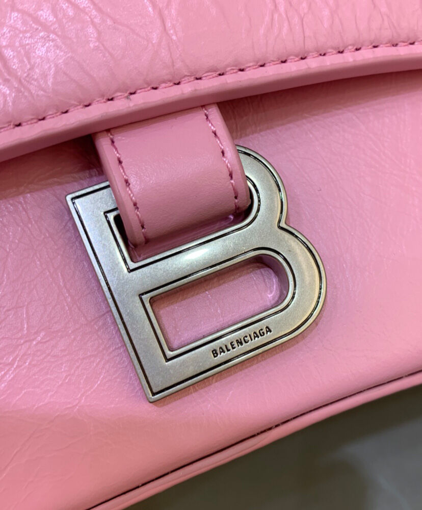 Balenciaga Downtown Small Shoulder Bag With Chain Pink