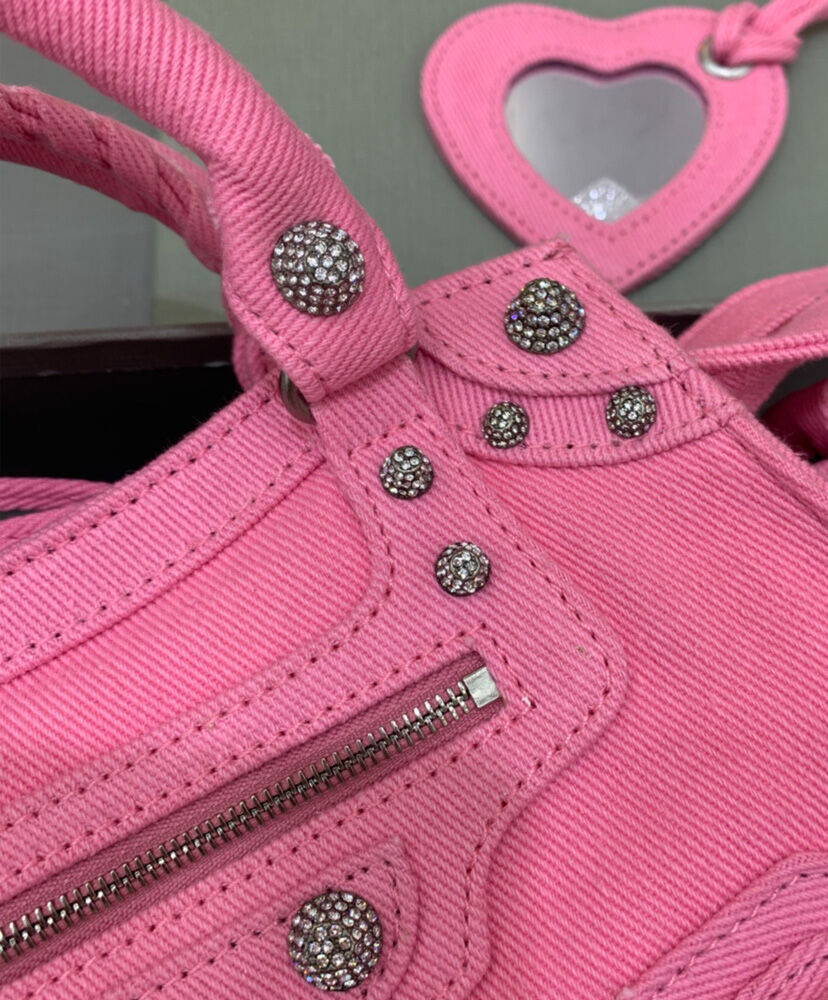 Balenciaga Neo Cagole XS Handbag In Denim Pink