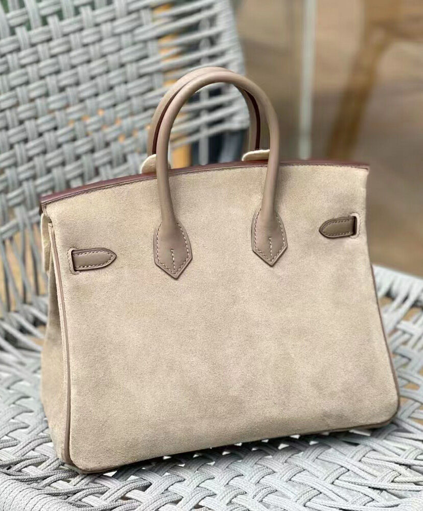 Hermes Birkin 25 Gris Caillou   Etoupe Grizzly and Swift Palladium Hardware Gray