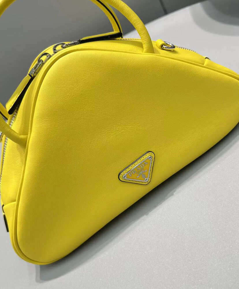 Prada Leather Prada Triangle Bag Yellow