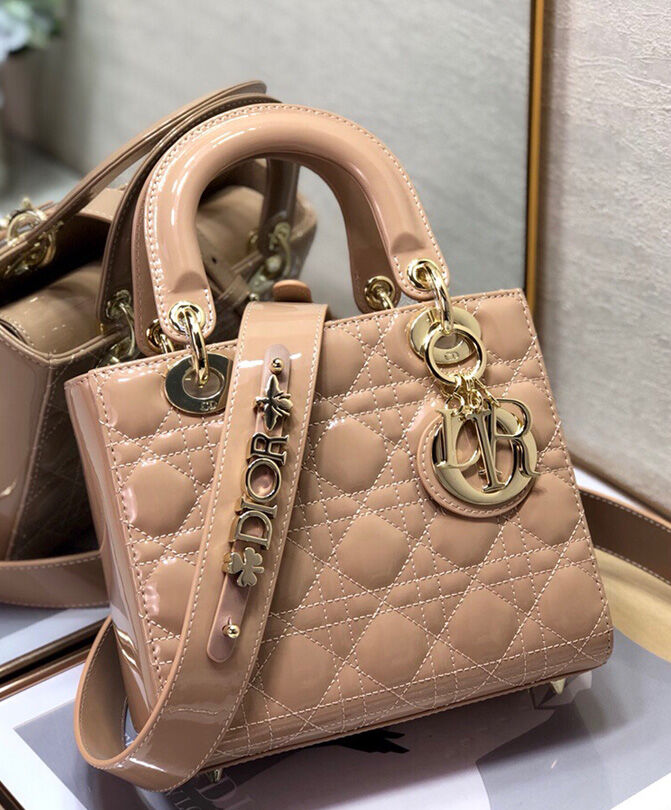 Christian Dior Small Lady Dior Bag Apricot