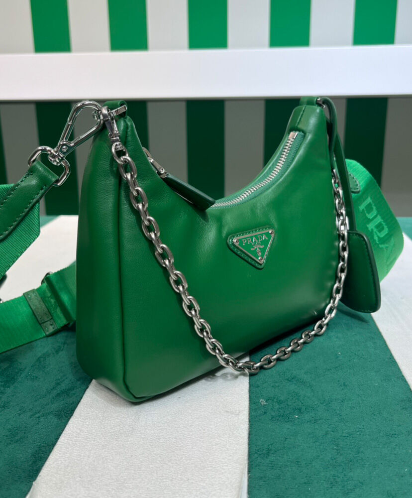 Prada Padded Nappa-leather Prada Re-Edition 2005 Shoulder Bag 1BH204 Green