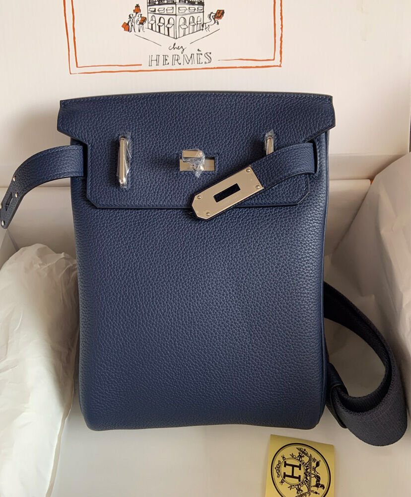 Hermes Hac a Dos PM Backpack H083589 Dark Blue