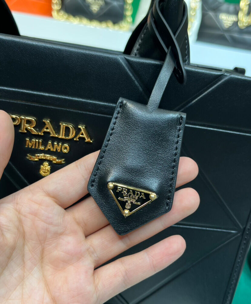 Prada Small leather Prada Symbole Bag With Topstitching 1BA379 Black