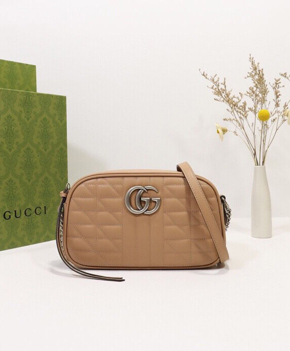 Gucci GG Marmont Small Shoulder Bag 447632 Apricot
