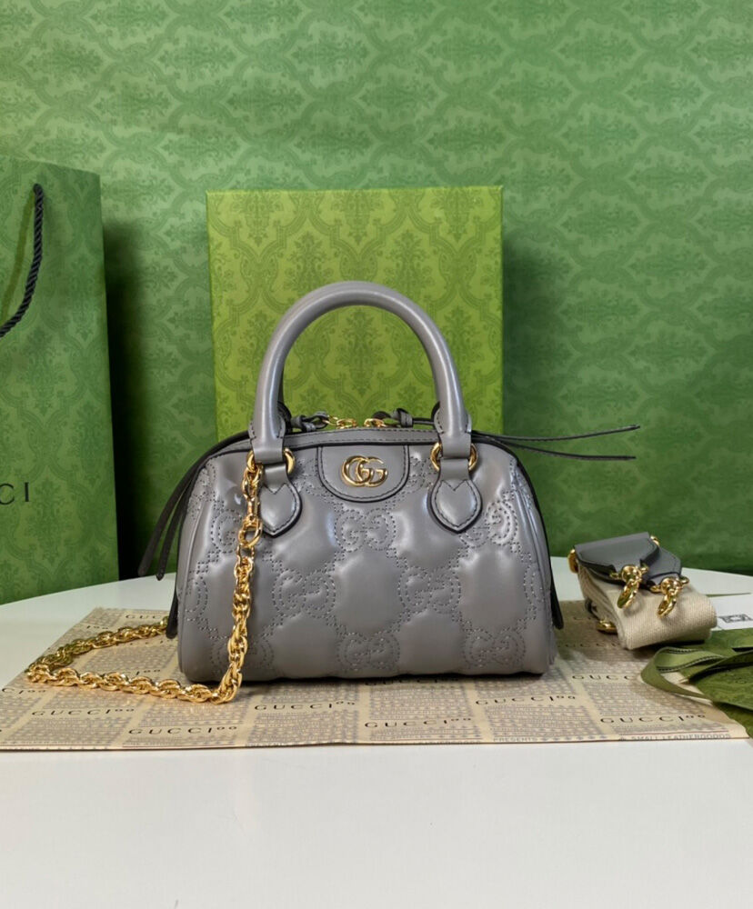 Gucci GG Matelasse Leather Mini Bag 702251 Gray