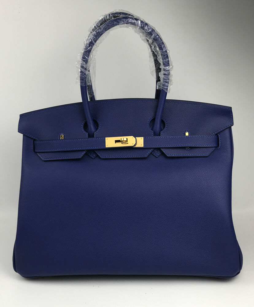 Hermes Birkin 35 Epsom Leather Paon Phw Blue