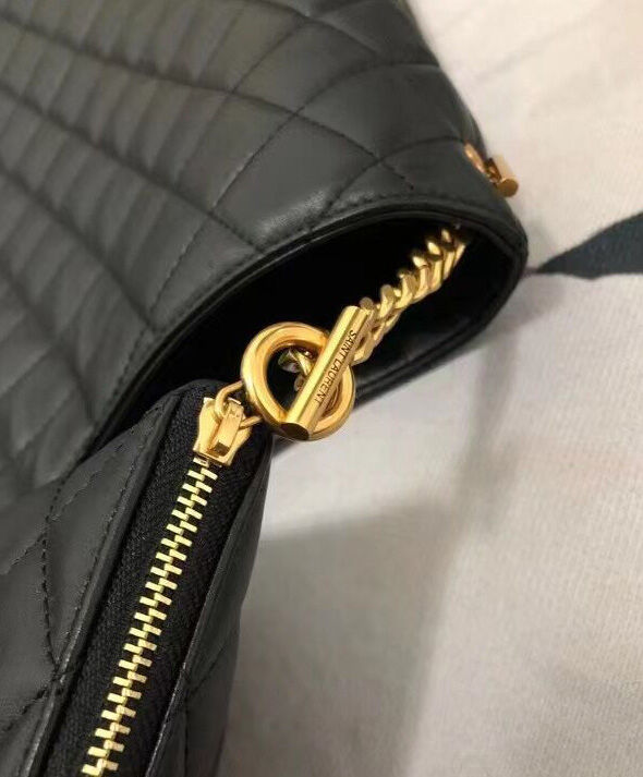 Saint Laurent Icare Maxi Shopping Bag In Quilted Lambskin Black