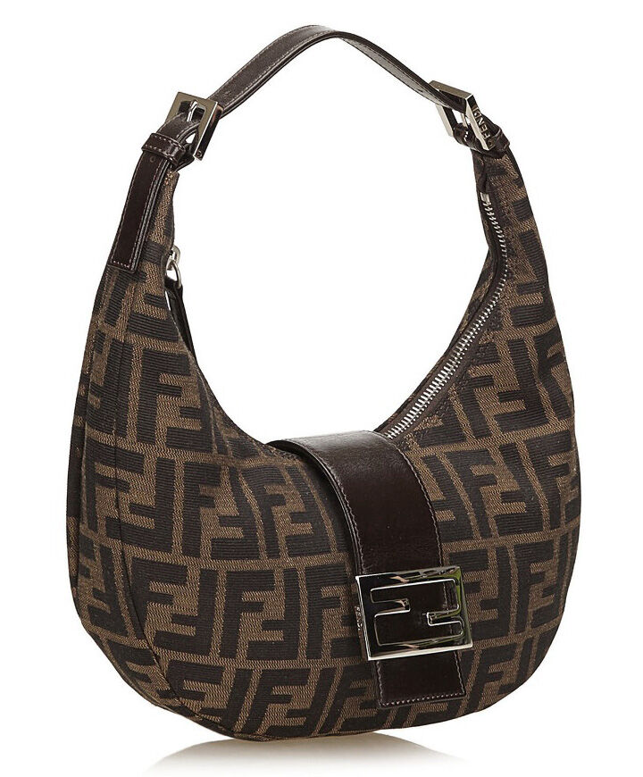 Fendi Small Croissant With FF Print Coffee
