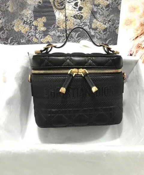 Christian Dior The Leather Vanity Bag Black
