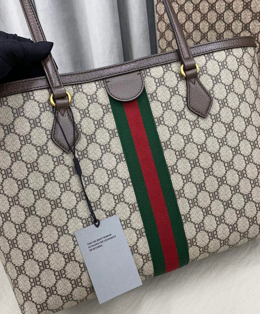 Balenciaga Hacker Medium Tote Bag Dark Coffee