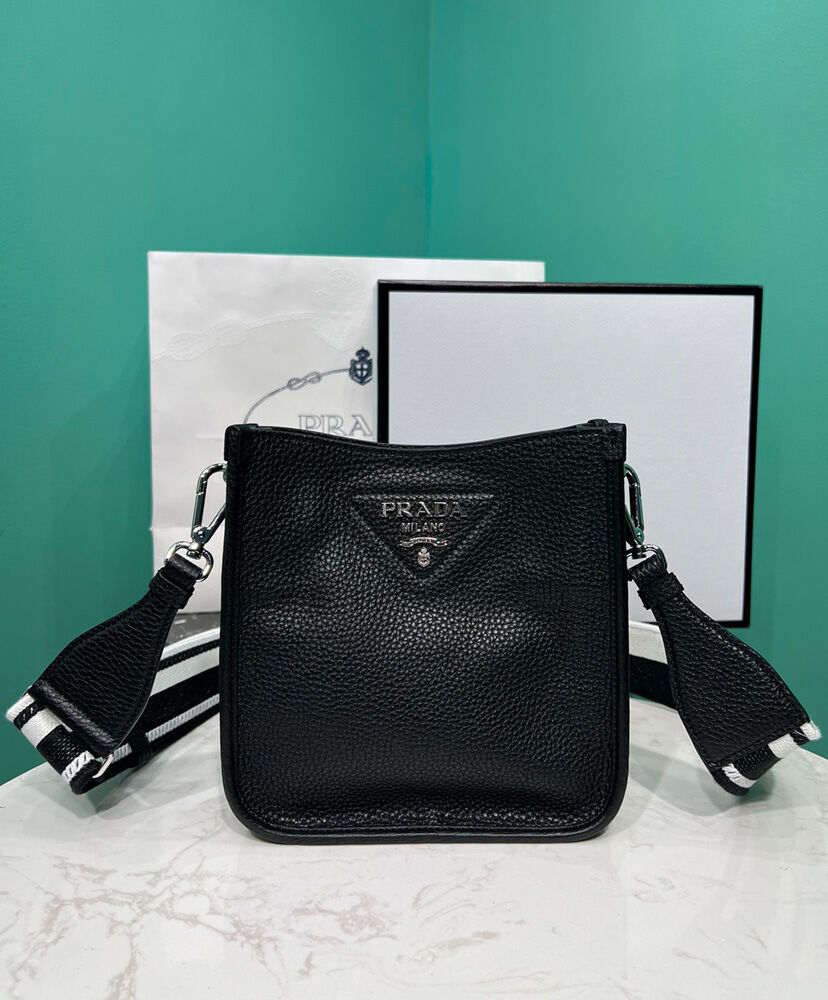 Prada Leather Mini Shoulder Bag Black