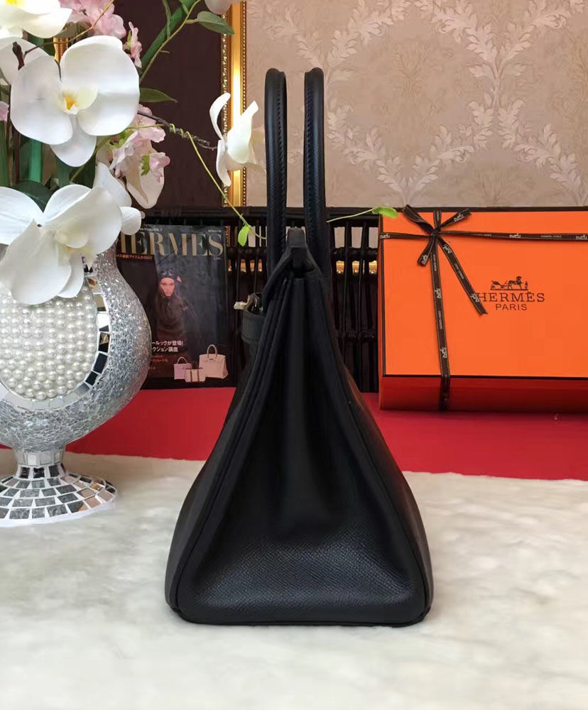 Hermes Birkin 30 Epsom Leather Paon Phw Black