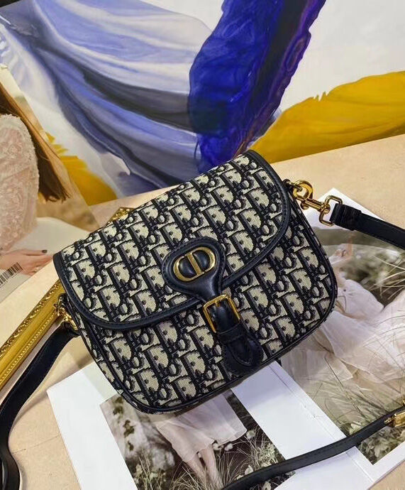 Christian Dior Medium Dior Bobby Handbag Dark Blue