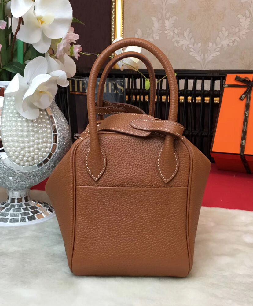 Hermes Linda Bag 26 Togo Leather Light Coffee
