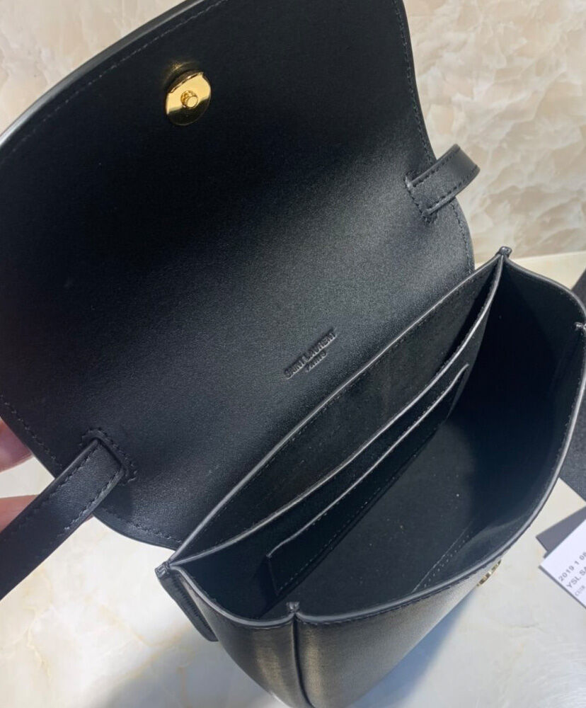 Saint Laurent Kaia mini leather shoulder bag Black