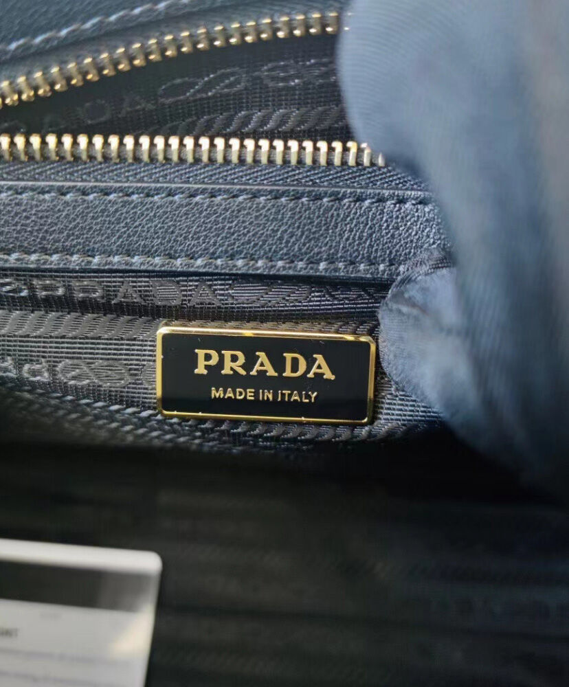 Prada Small Symbole Jacquard Fabric Handbag Black