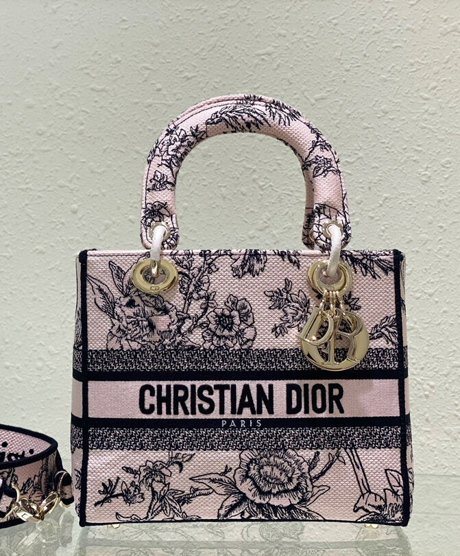 Christian Dior Medium Lady D-Lite Bag Cream