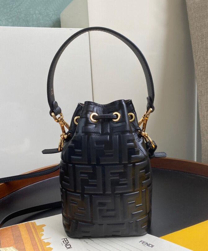 Fendi Mon Tresor Leather Mini Bag 8BS010 Black