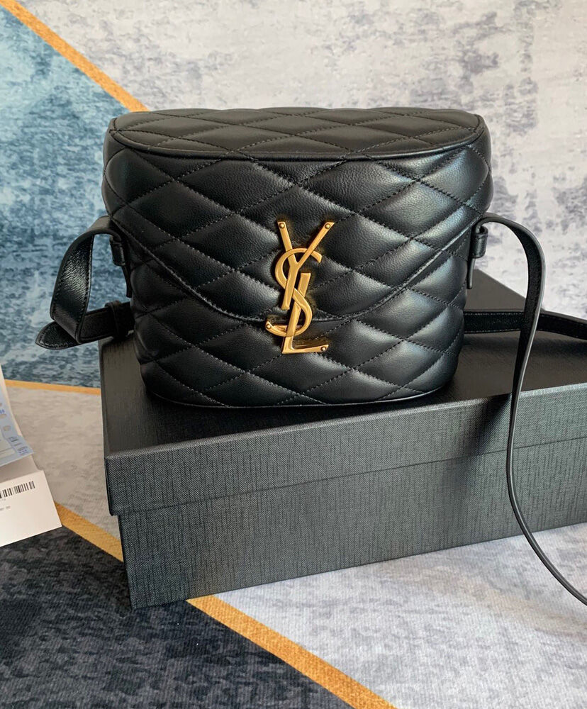 Saint Laurent June Box Bag In Quilted Lambskin Black