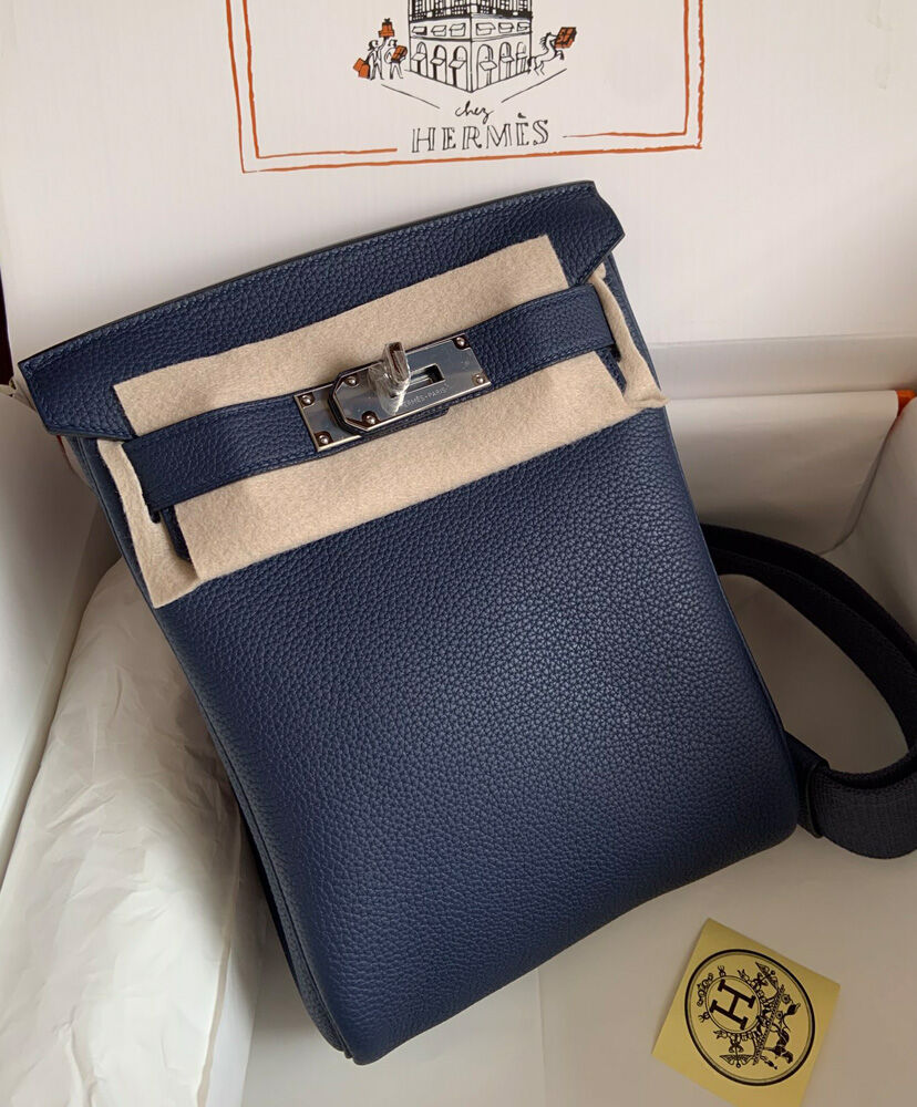 Hermes Hac a Dos PM Backpack H083589 Dark Blue