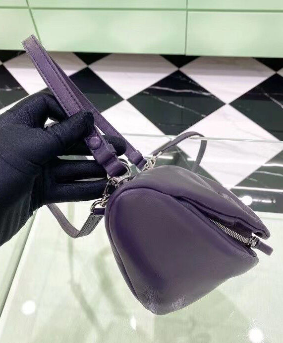 Prada Padded Nappa Leather Handbag 1BA315 Purple