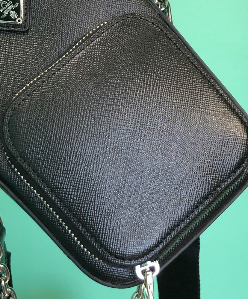 Prada Brushed Leather Smartphone Case 2ZH126 Black