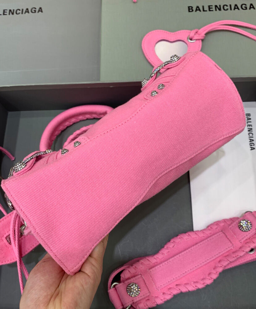 Balenciaga Neo Cagole XS Handbag In Denim Pink