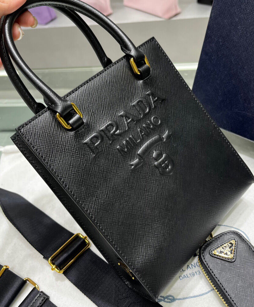 Prada Small Saffiano Leather Handbag Black