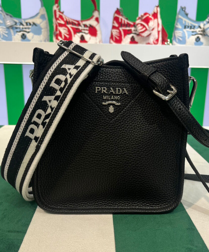 Prada Leather Mini Shoulder Bag 1BH191 Black