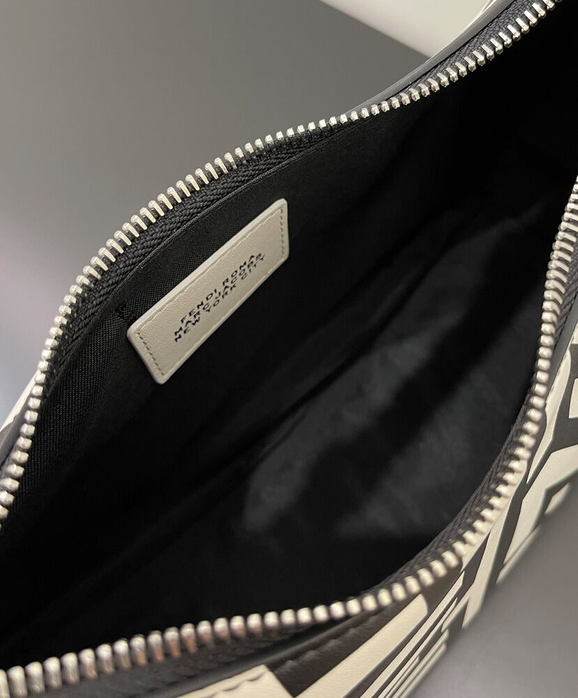 Fendi Fendigraphy Small Two-tone printed leather Fendi Roma Capsule Bag 8BR798 Black