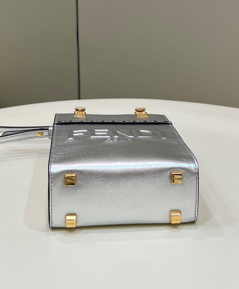 Fendi Mini Sunshine Shopper Silver