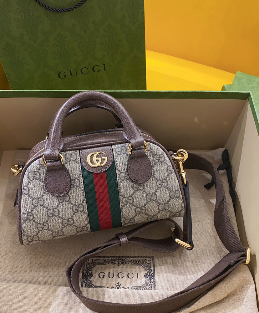 Gucci Ophidia Mini GG Top Handle Bag 724606 Dark Coffee