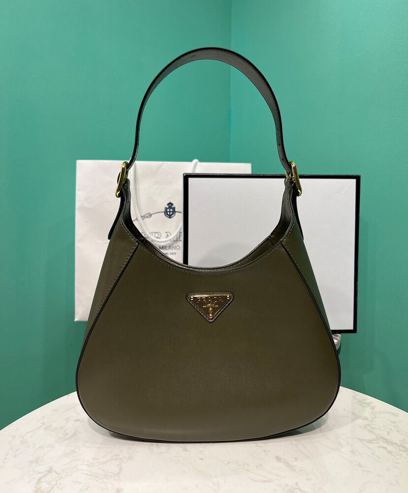 Prada Leather Shoulder Bag 1BC179 Green