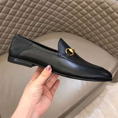 GUCCI BRIXTON HORSEBIT-DETAILED LEATHER COLLAPSIBLE-HEEL LOAFERS   LDG013