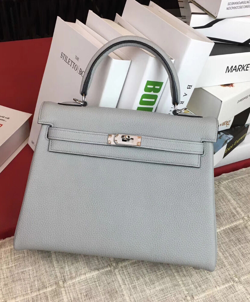 Hermes Kelly Bag 25 Togo Leather Light Blue
