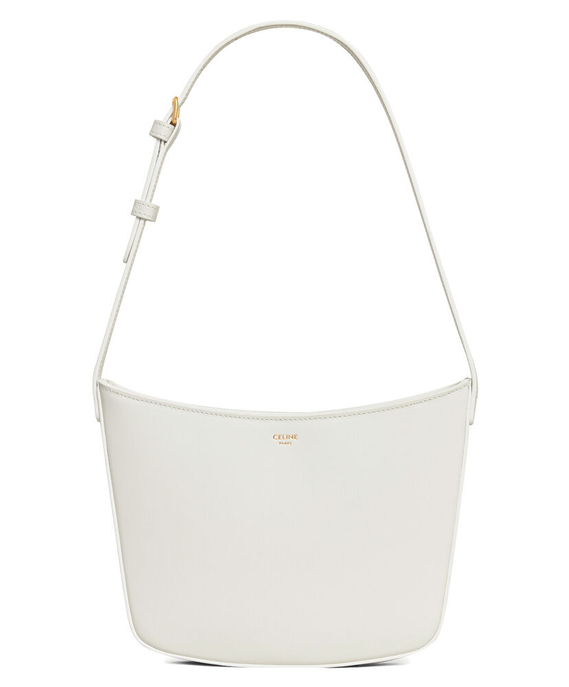 Celine Medium Celine Croque Bag In Shiny Calfskin Cream