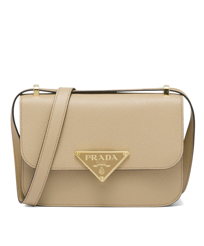 Prada Saffiano Leather Shoulder Bag Apricot