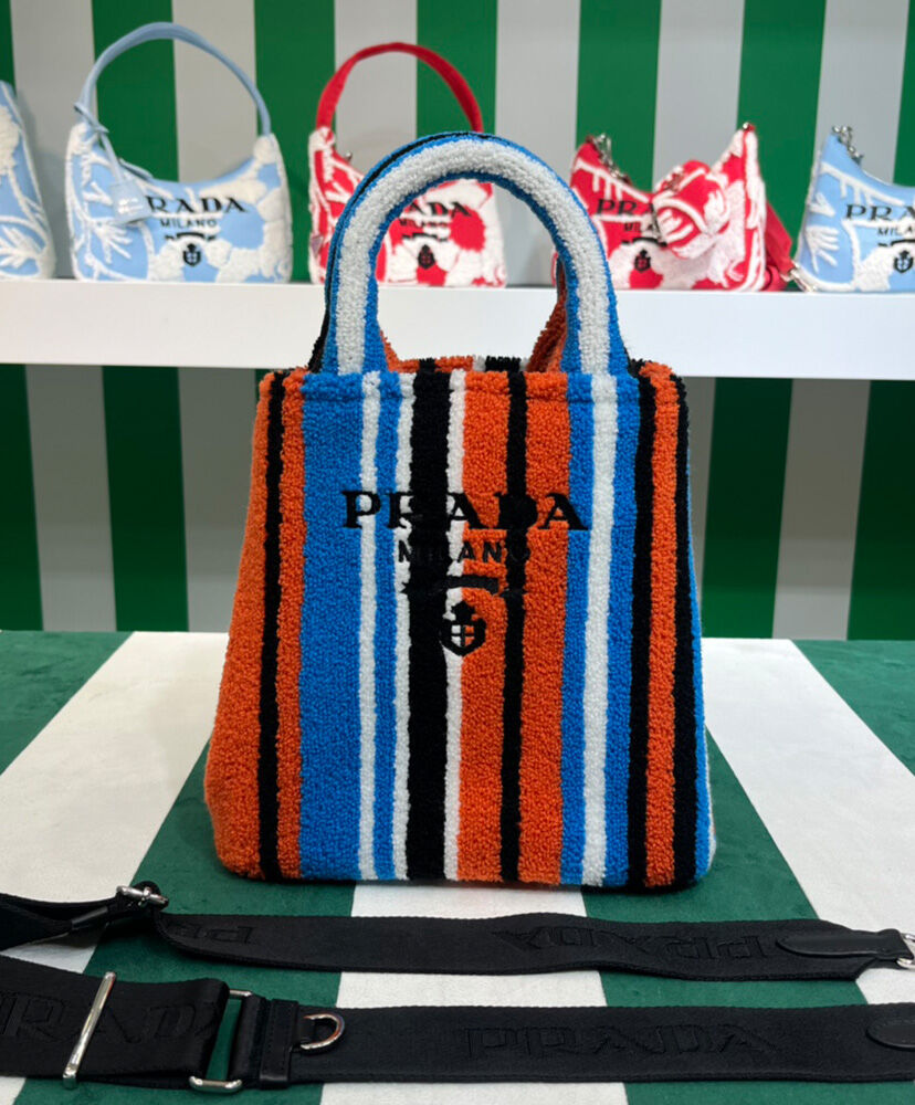 Prada Embroidered Handbag Orange