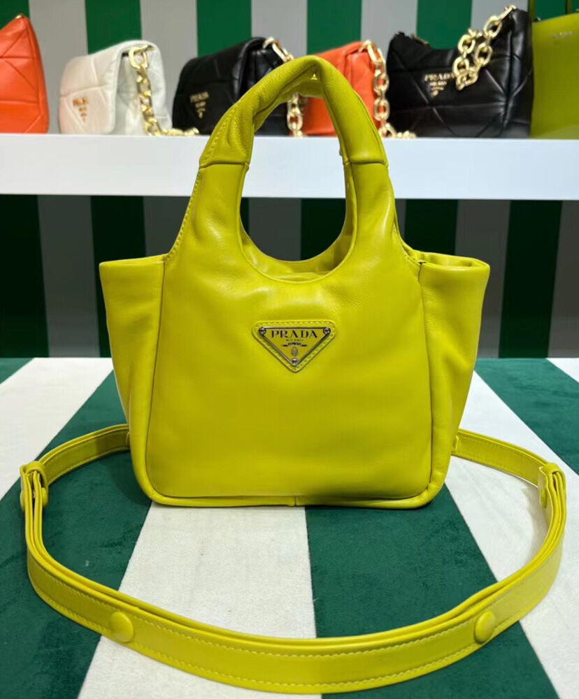 Prada Small Padded Prada Soft Nappa-leather Bag 1BA359 Yellow