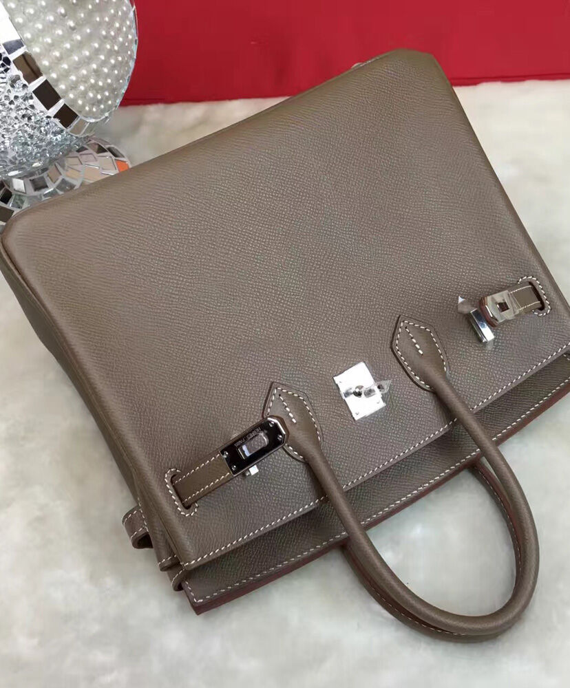 Hermes Birkin 25 Epsom Leather Paon Phw Gray