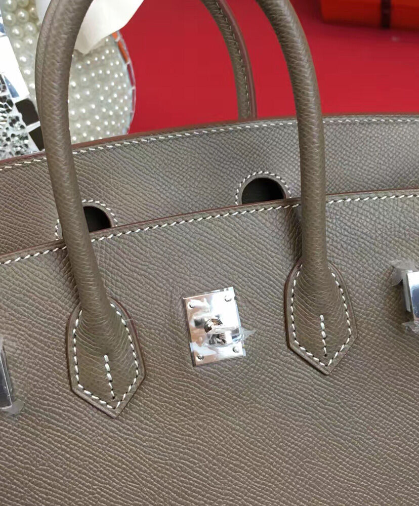 Hermes Birkin 25 Epsom Leather Paon Phw Gray
