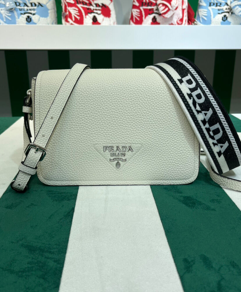 Prada Leather Shoulder Bag 1BD314 Cream