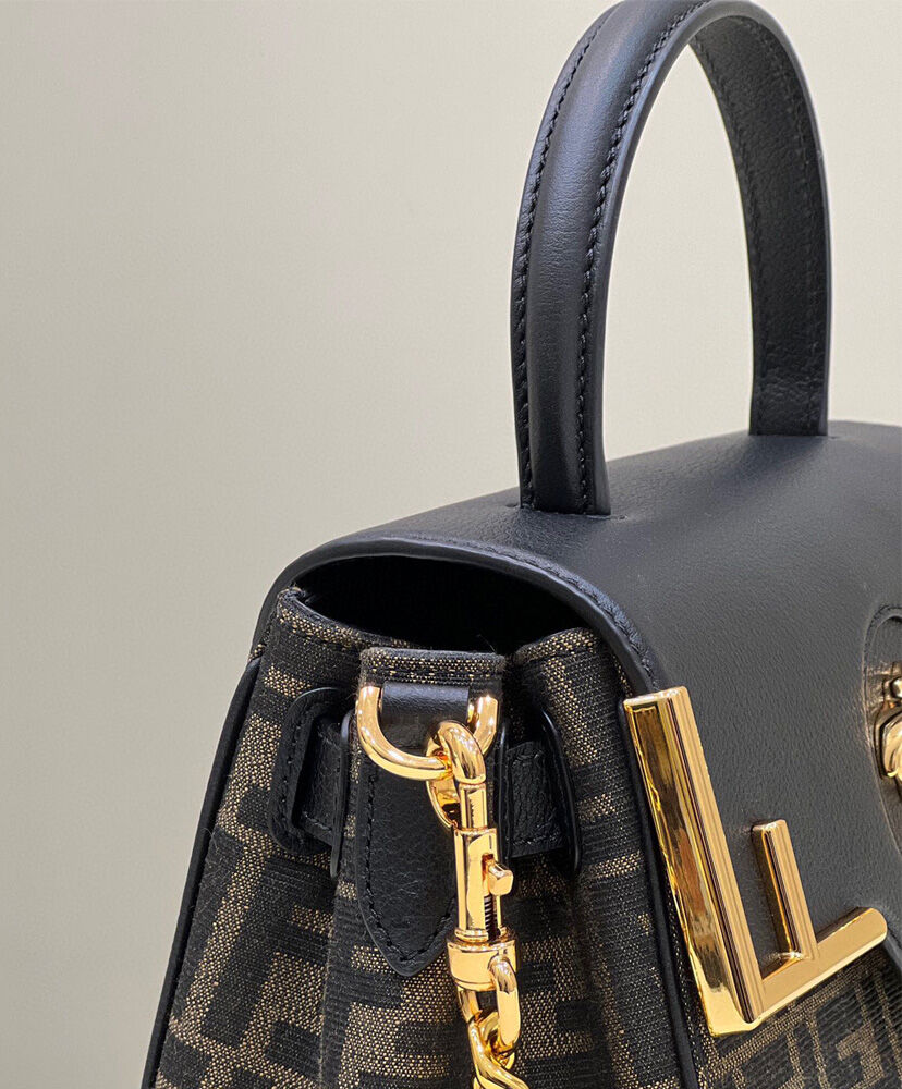 Fendi Fendace La Medusa Medium Handbag Black