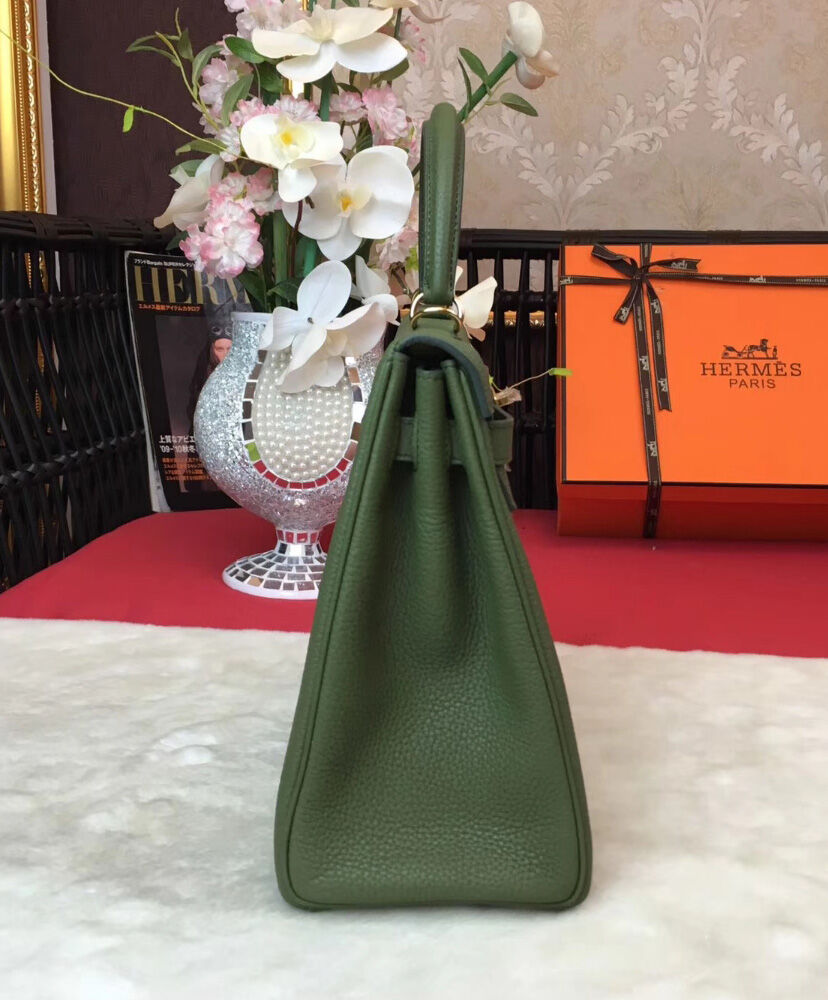 Hermes Kelly Bag 28 Togo Leather Green
